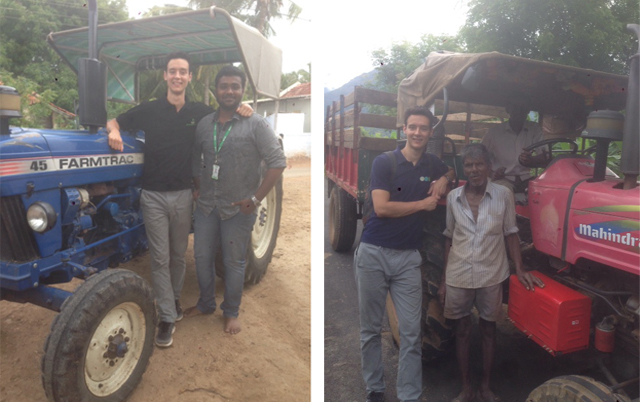 Nick, an Essmart team member, and farmers